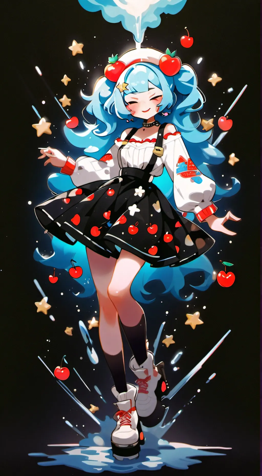 ai character: Cream Soda cookie background