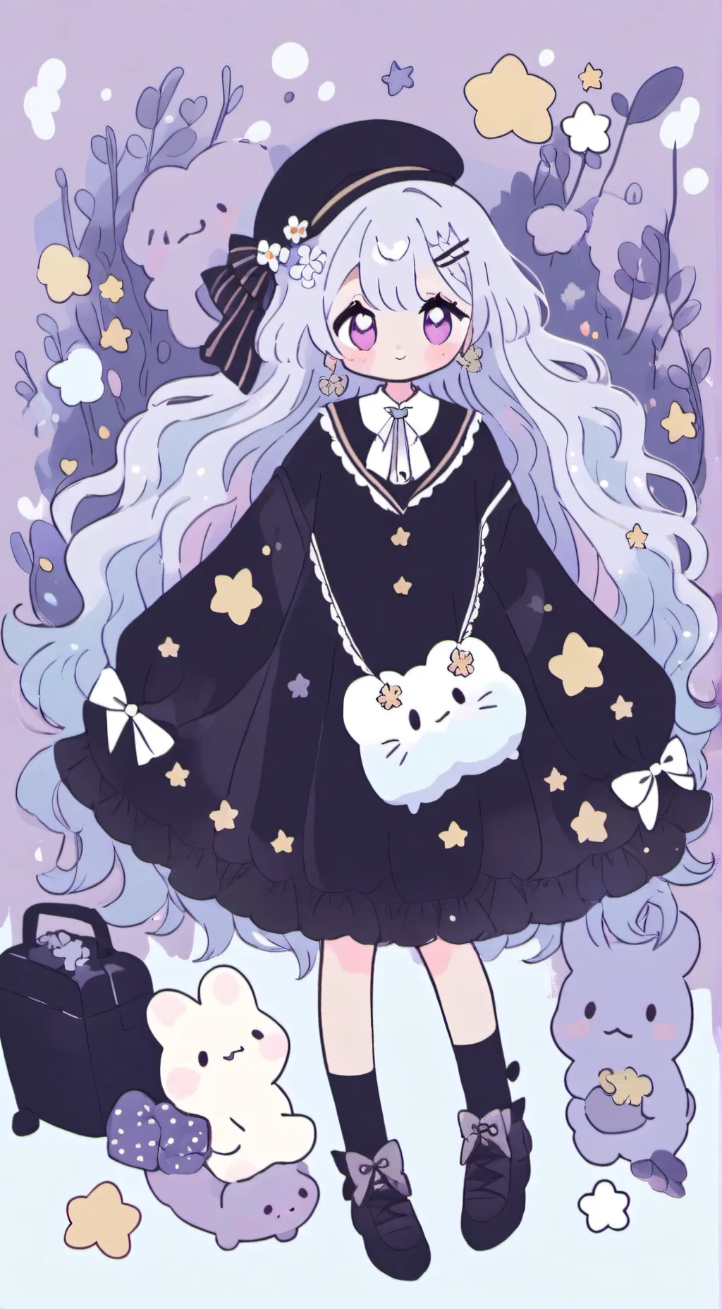 ai character: Girly teen girl🌸 background