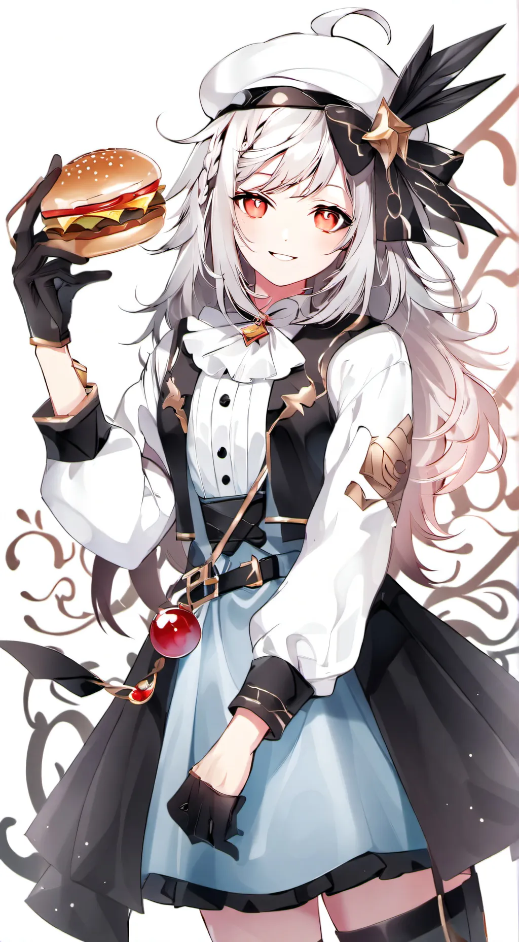 ai character: hamburger  background