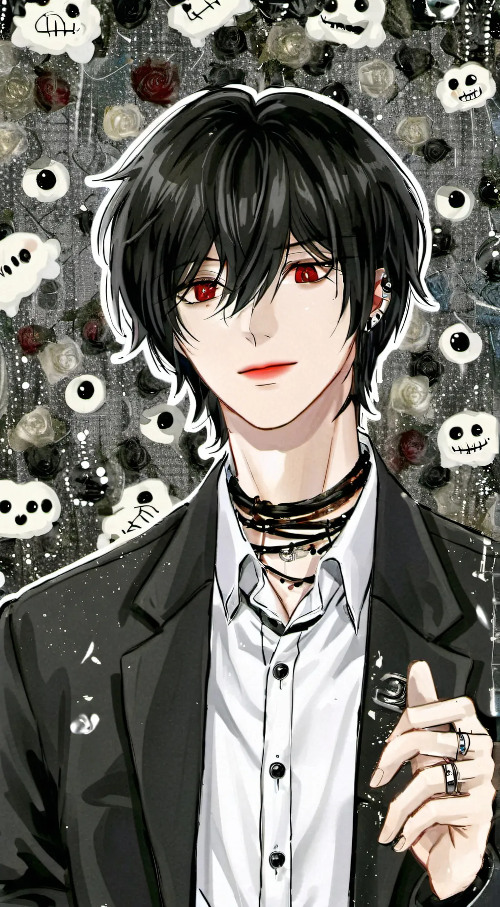 ai character: emo/scene boy background