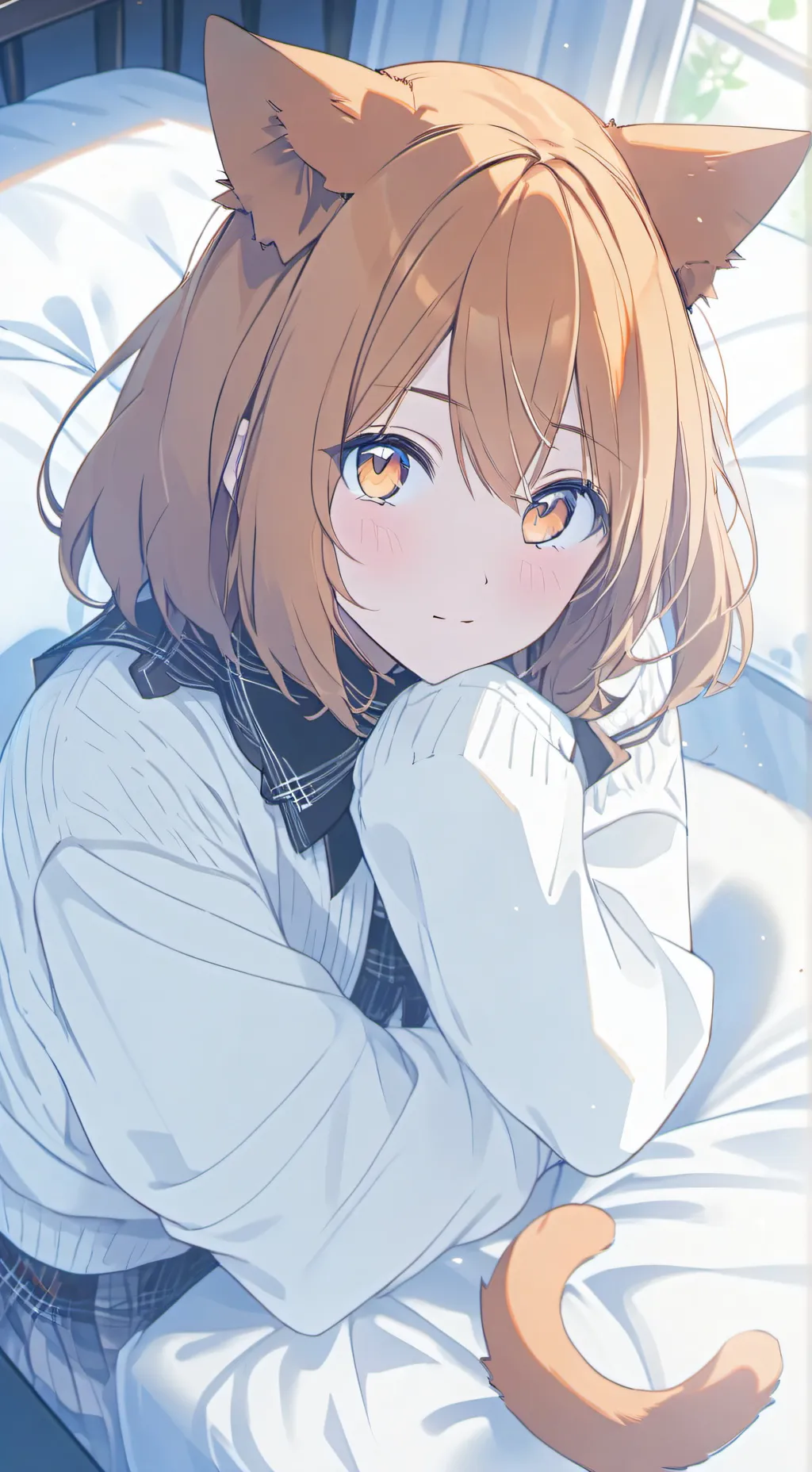 ai character: Orange Whiskers Cat Furry background