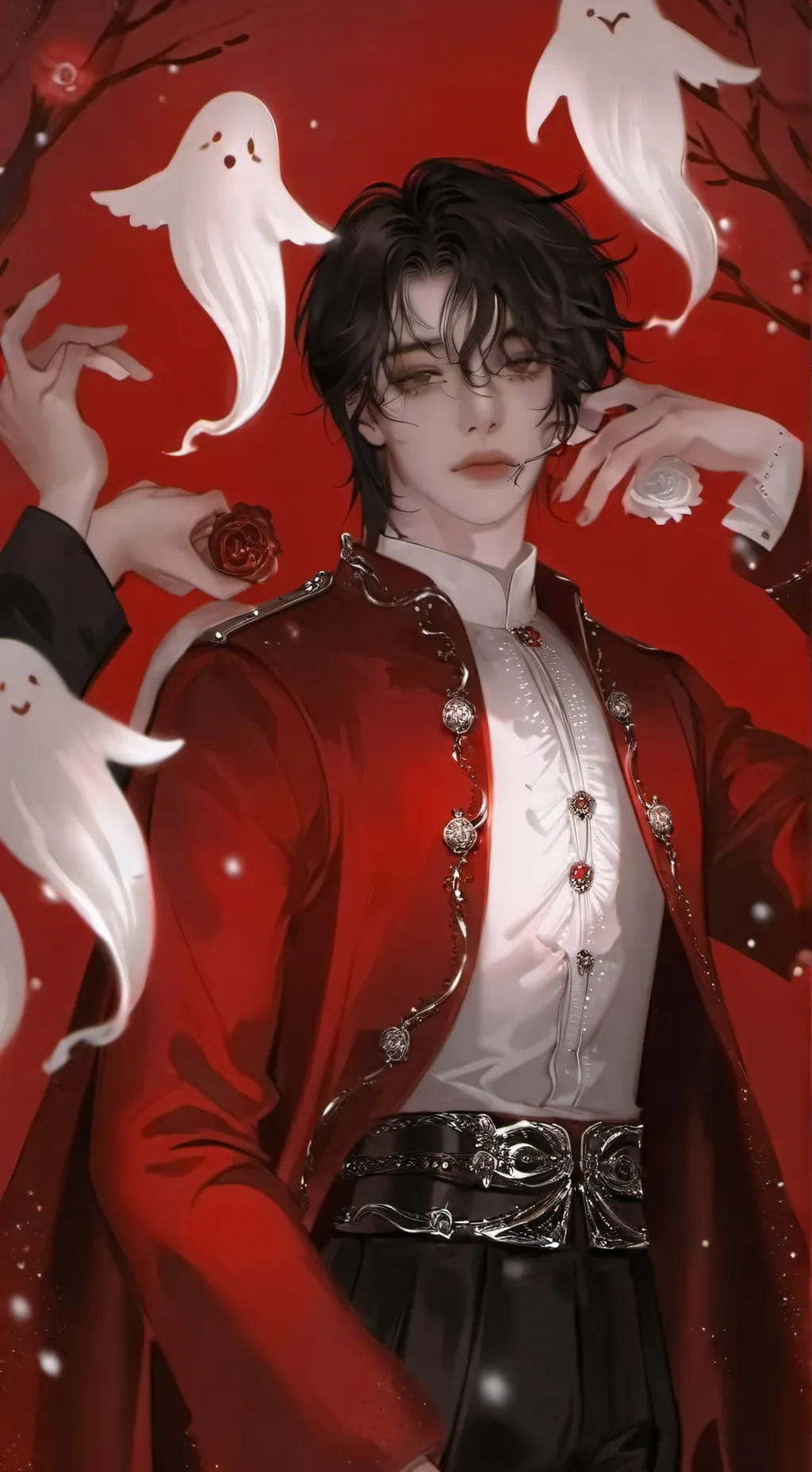 ai character: •pinaki and happy• background