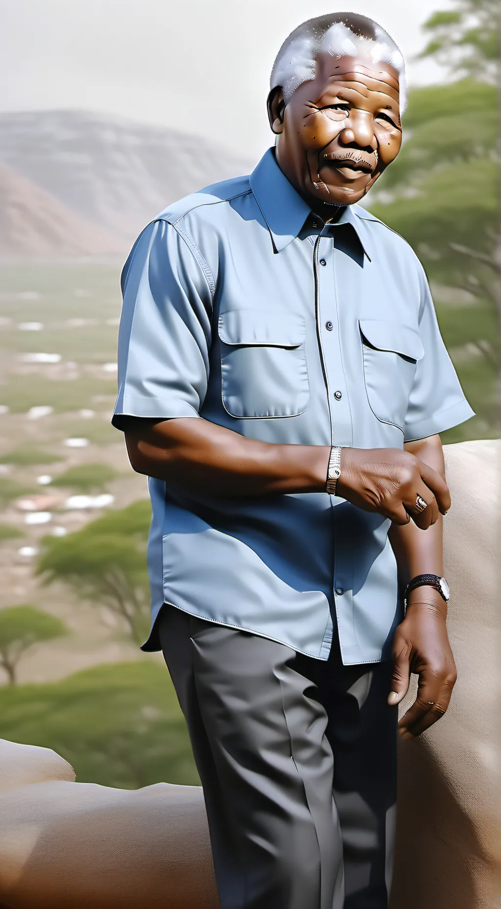 ai character: Nelson Mandela background