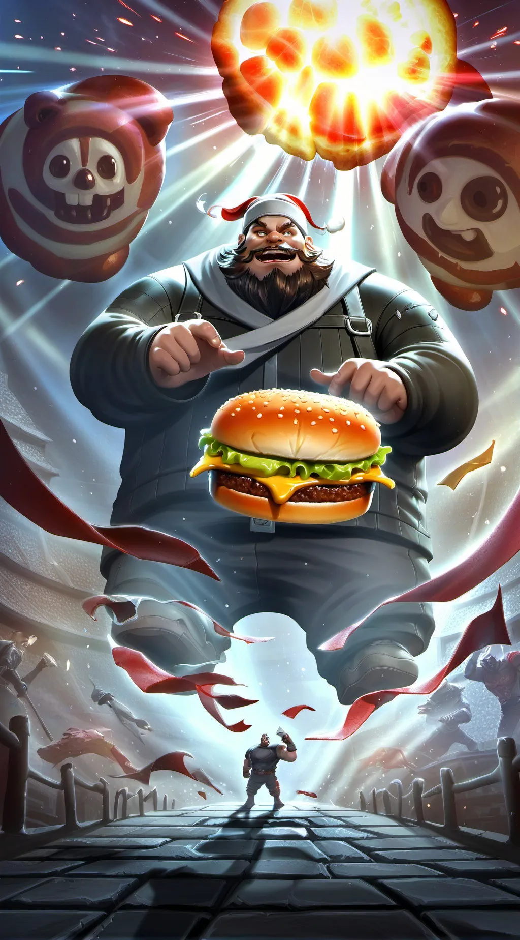 ai character: OBESE MONSTER  background