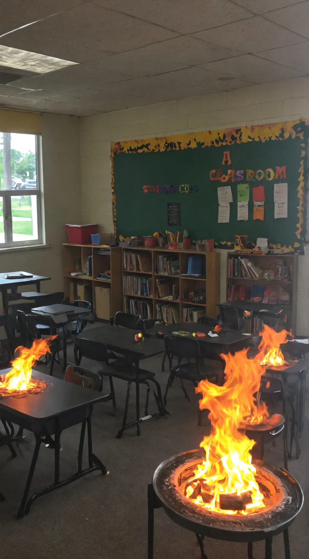 ai character: apartment school  background