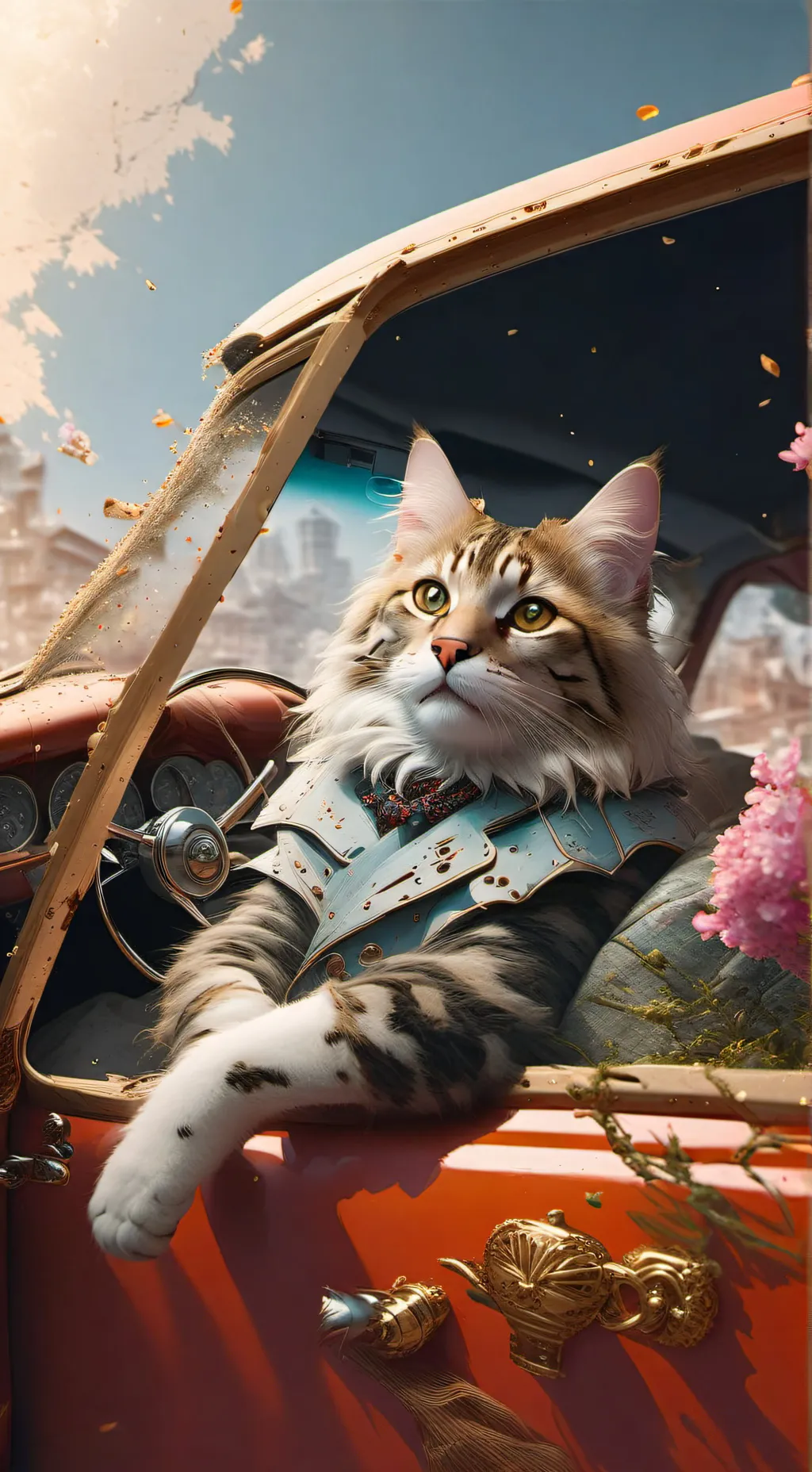 ai character: Cat needs to pee background