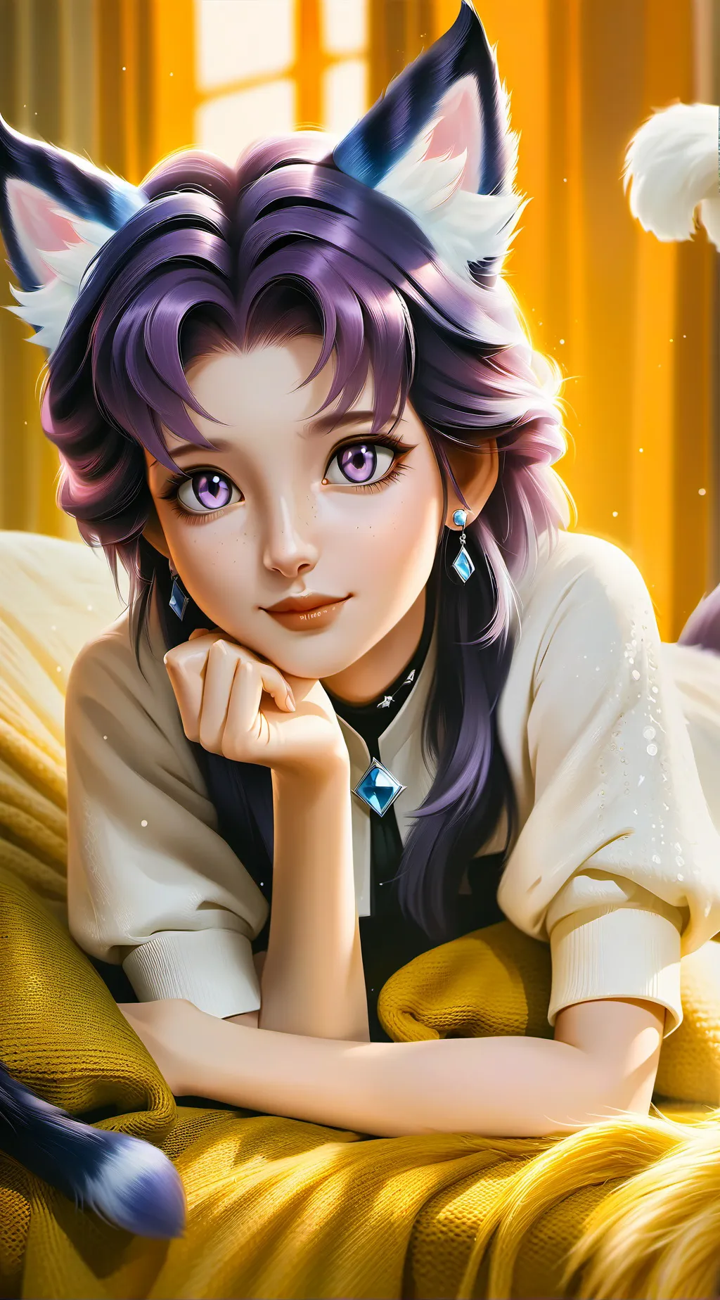 ai character: Purplicious Purr Spirit background