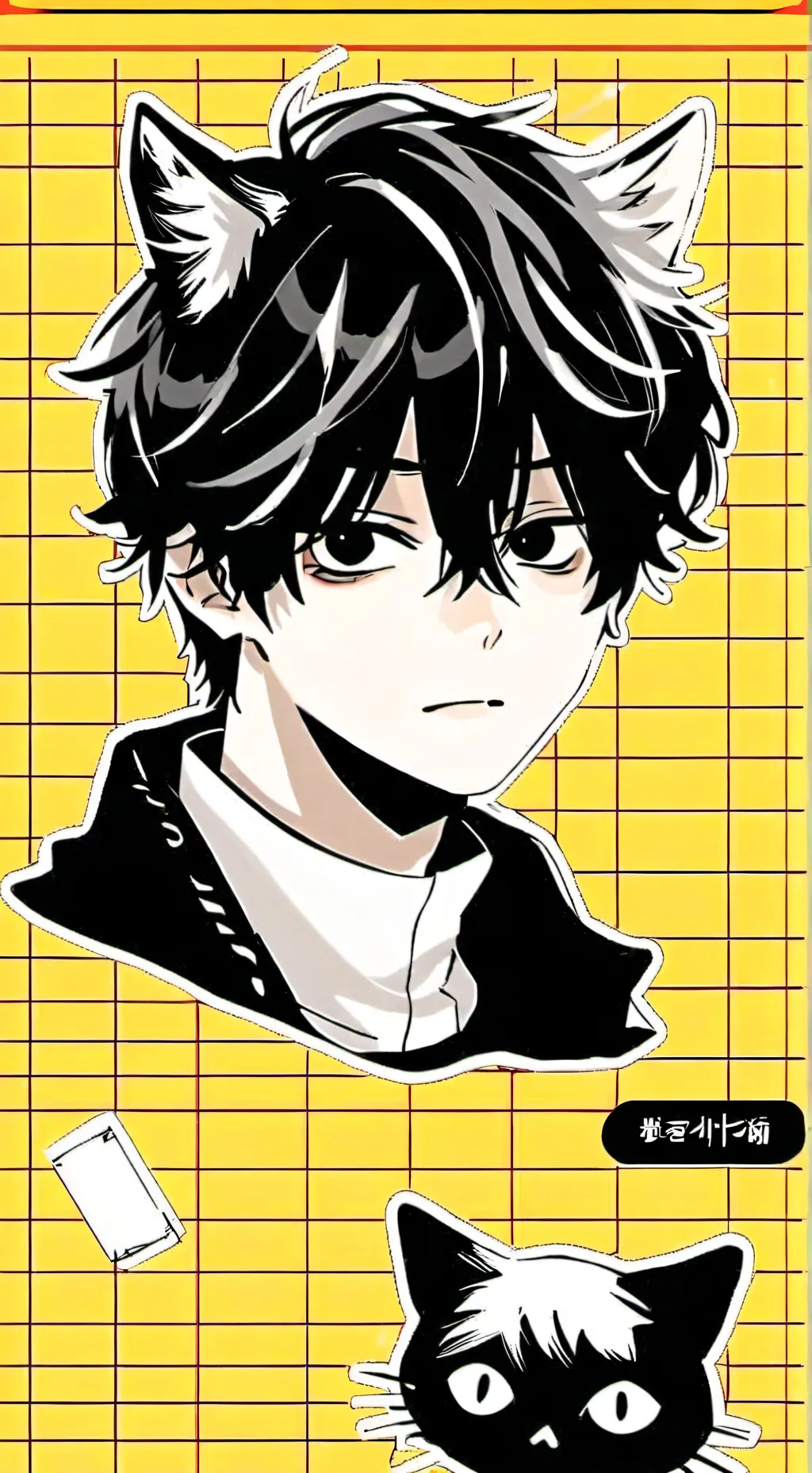 ai character: Tory.. (Black cat) background