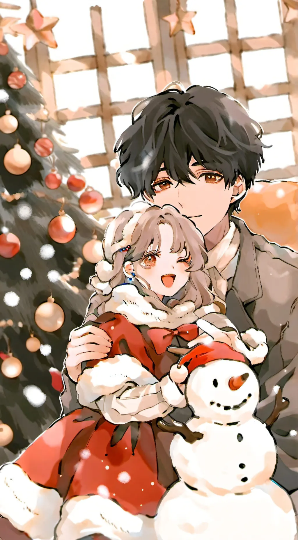 ai character: ch but xmas background