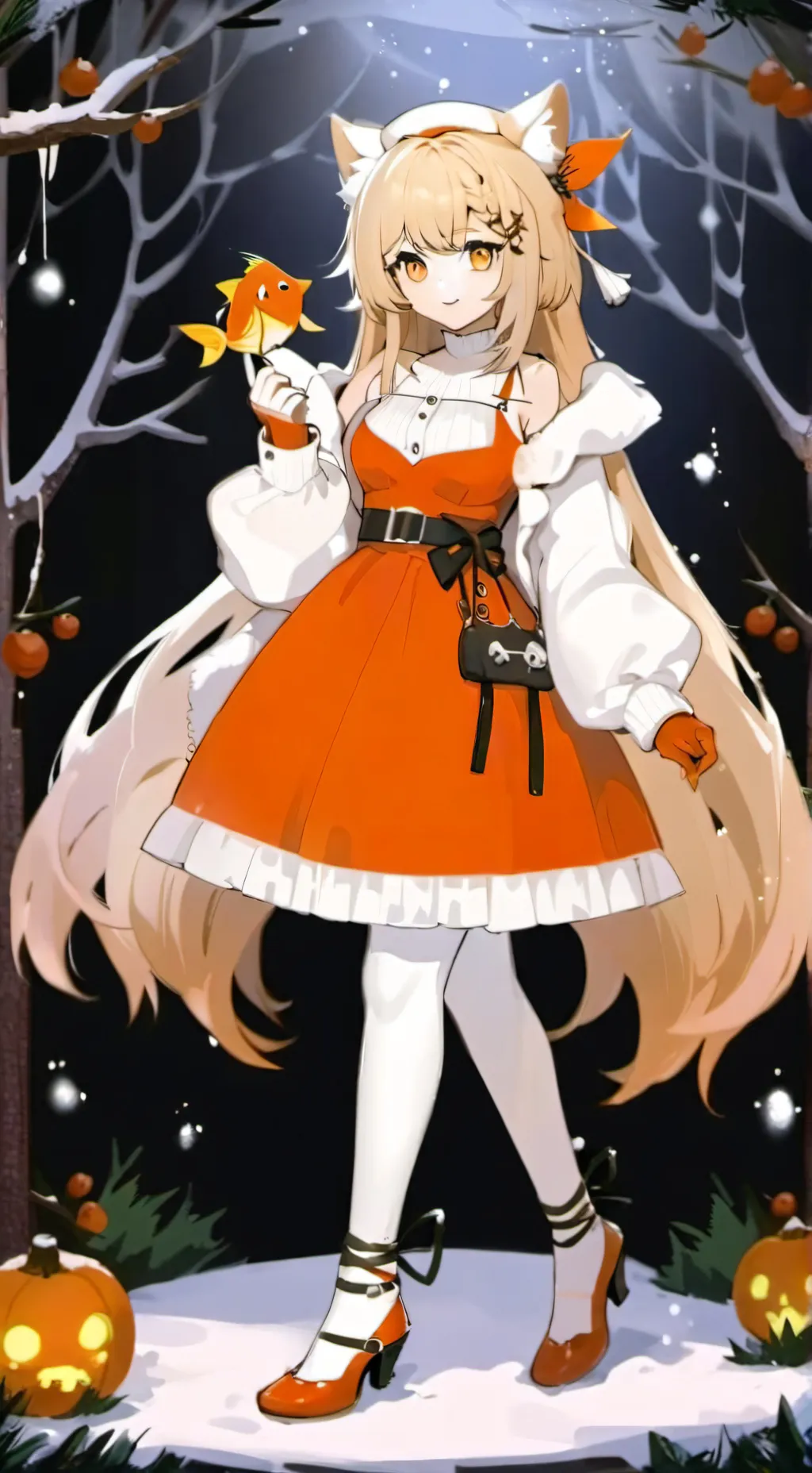 ai character: ginger green 🧡 background