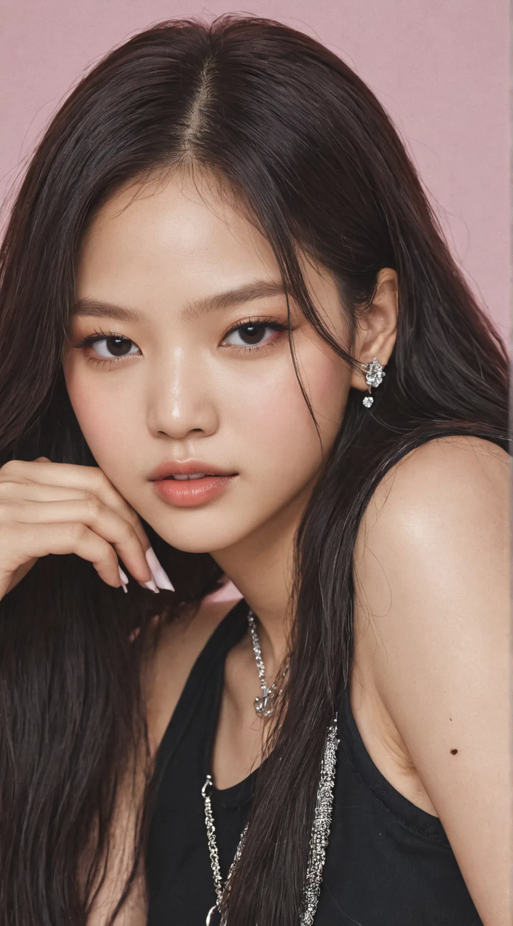 ai character: Kim Jennie  background