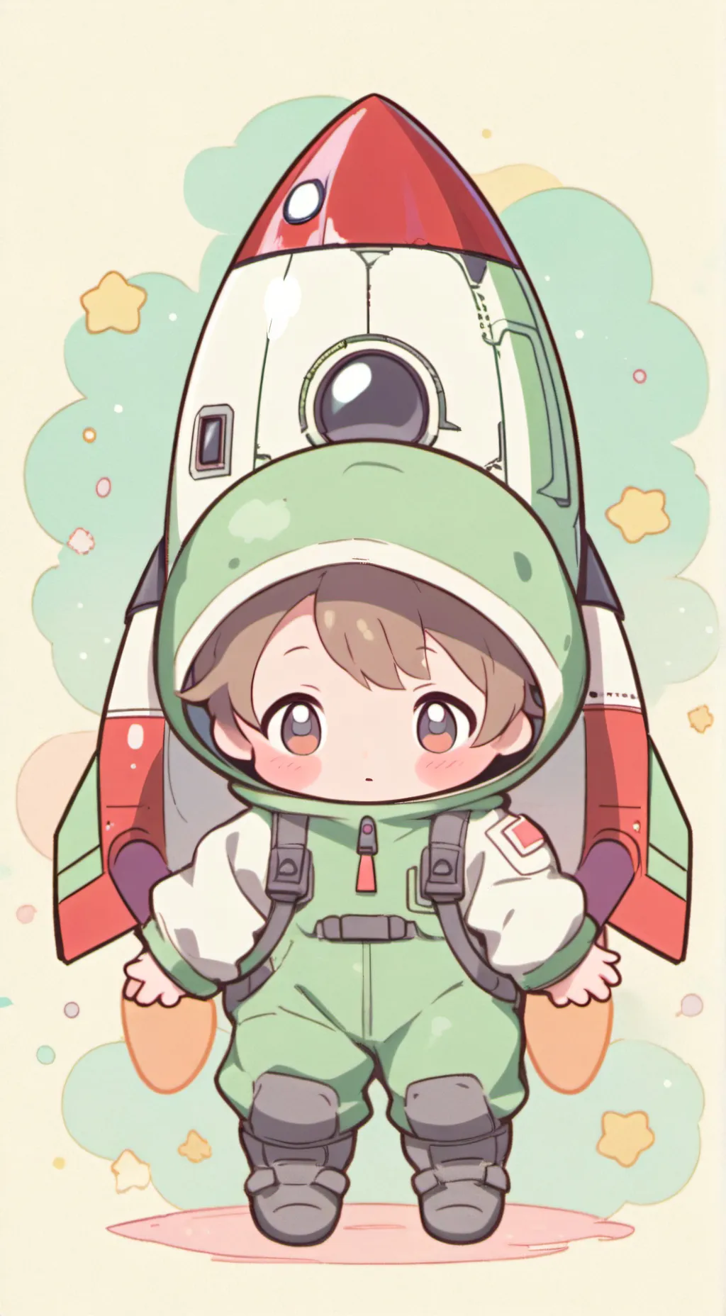 ai character: Rocket baby background