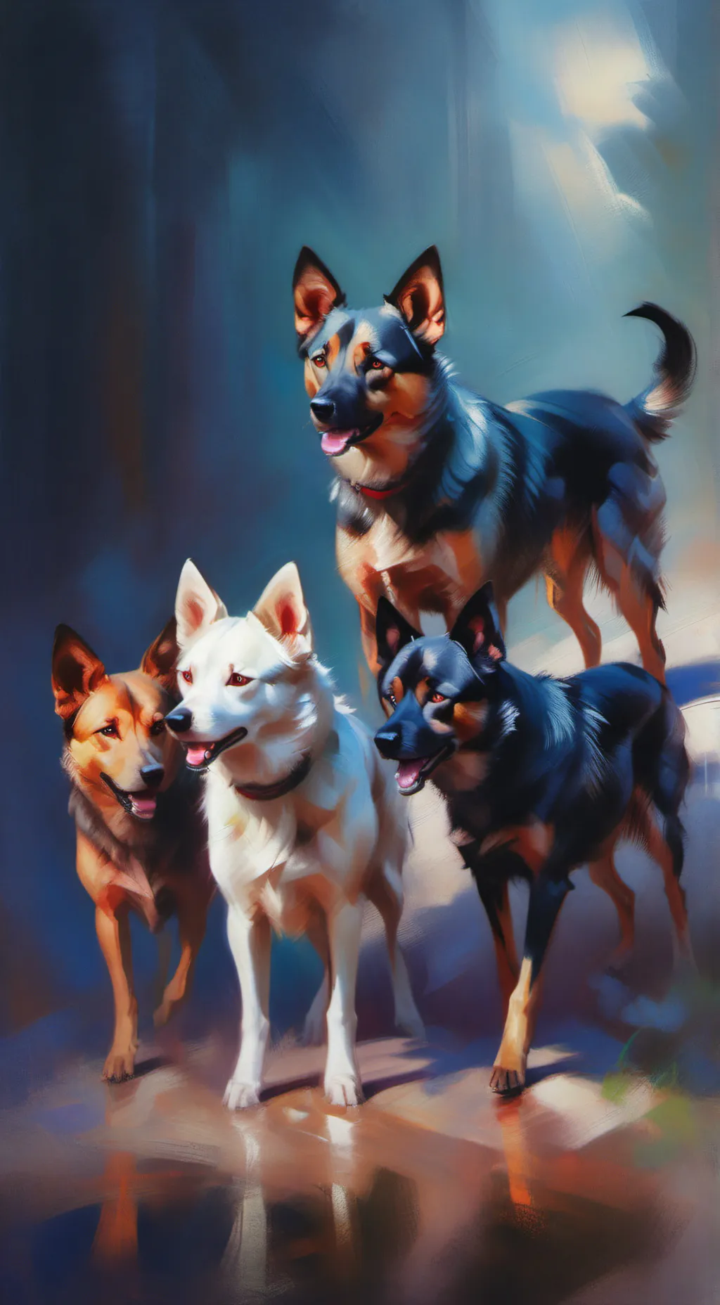 ai character: Stray dogs 🐶 background