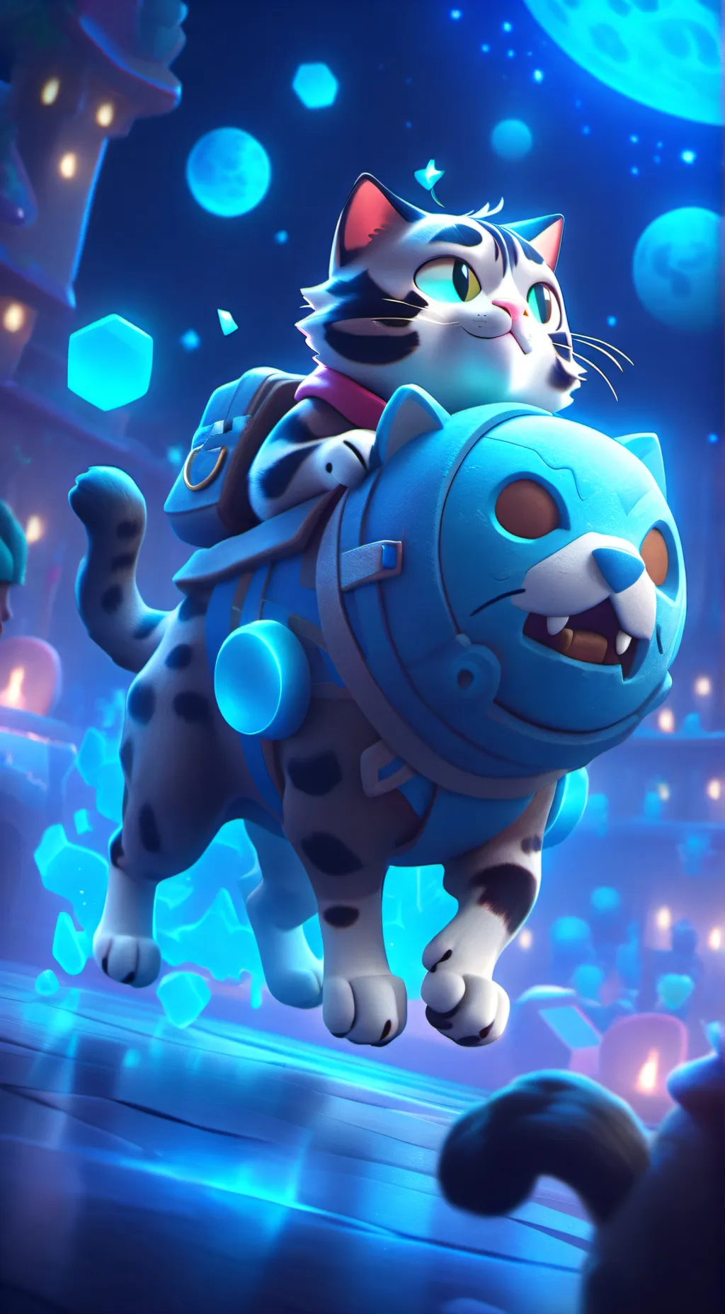 ai character: gato mágico background