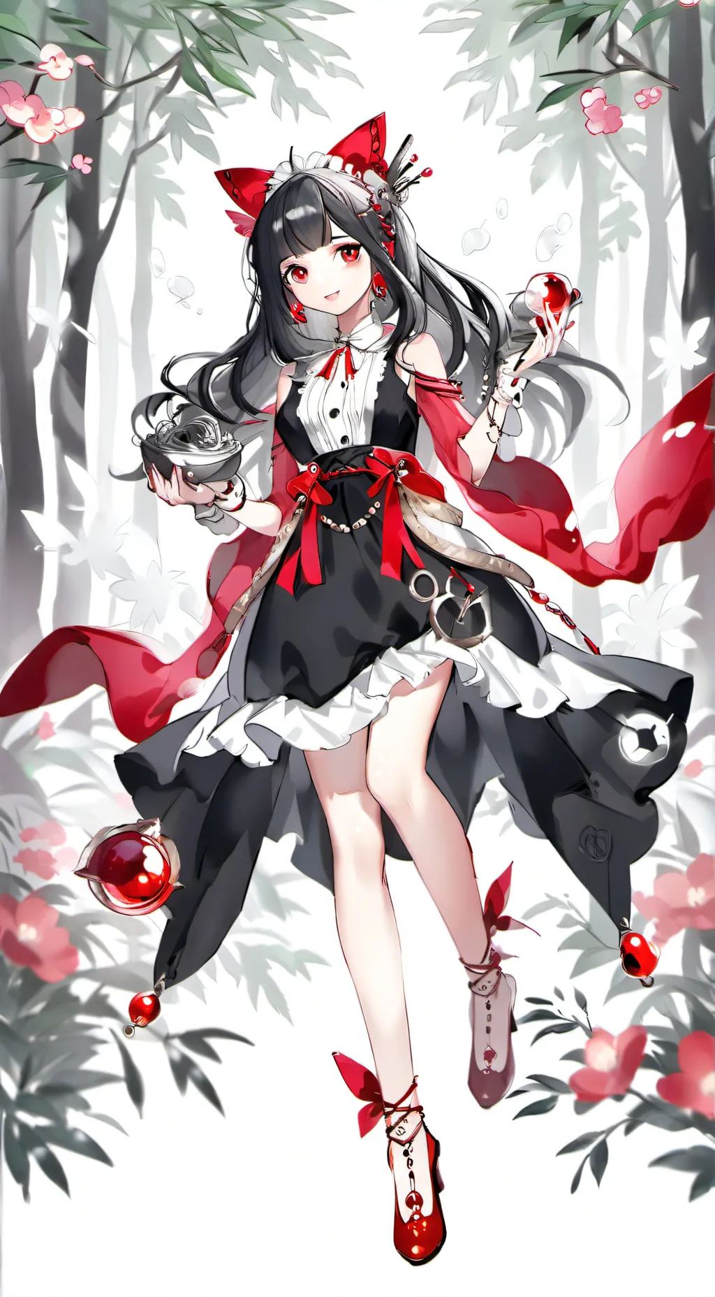 ai character: forest guard lily background