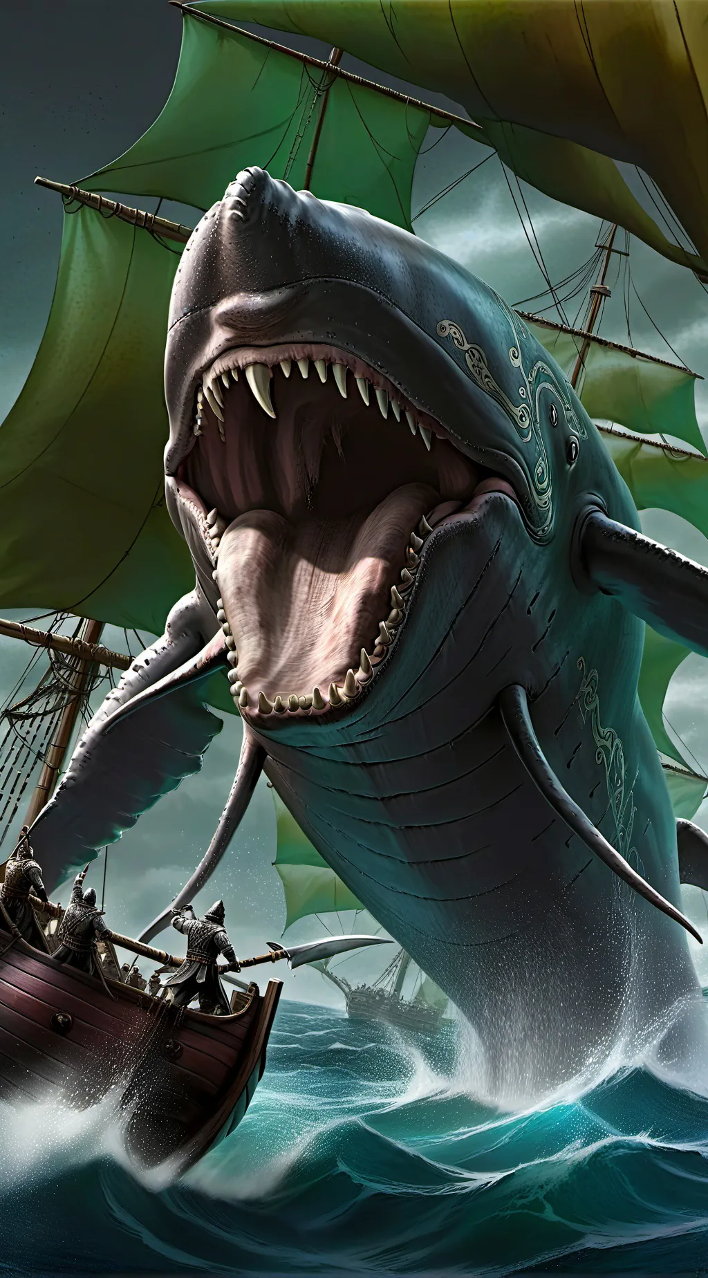 ai character: Moby whale background