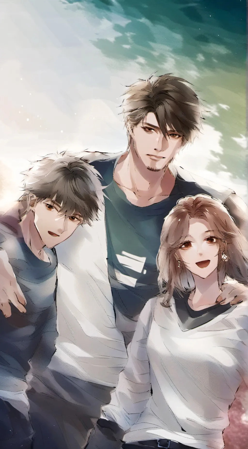 ai character: family of 3 background