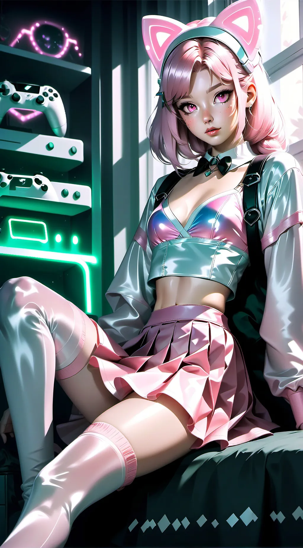 ai character: Femboy catgirl background