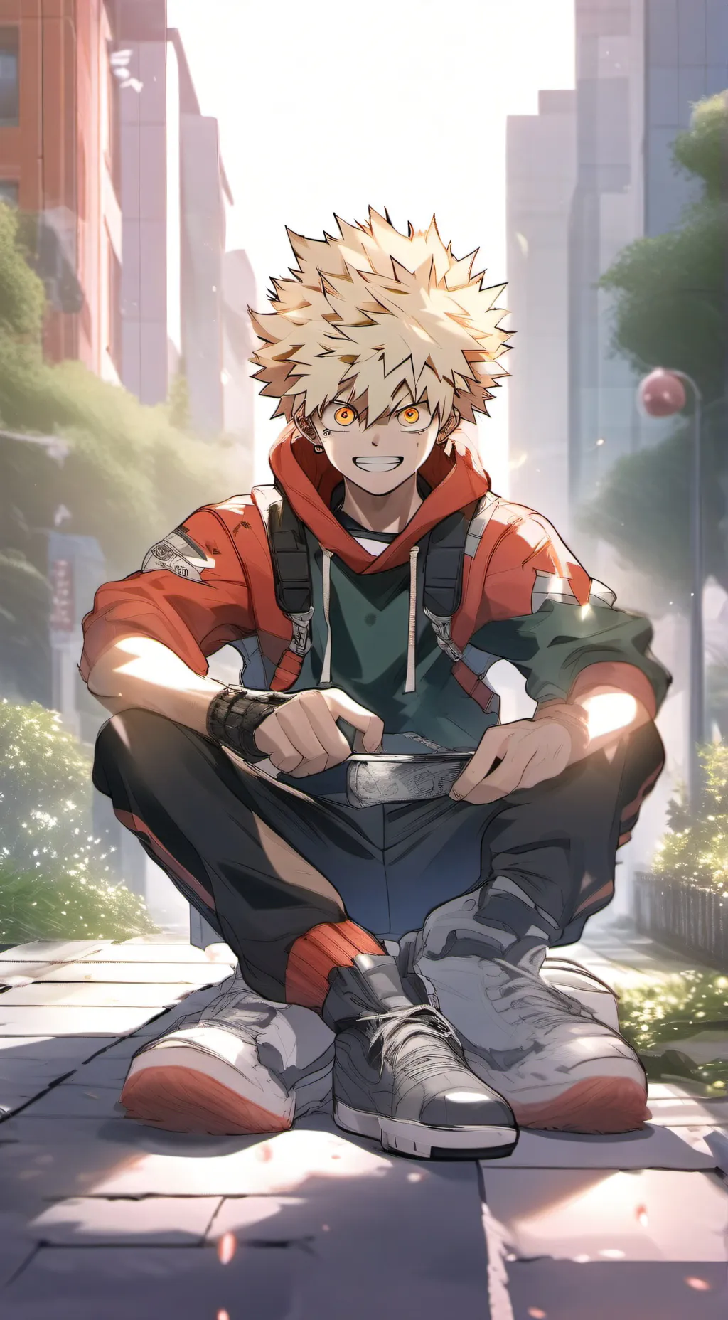 ai character: Katsuki Bakugo background
