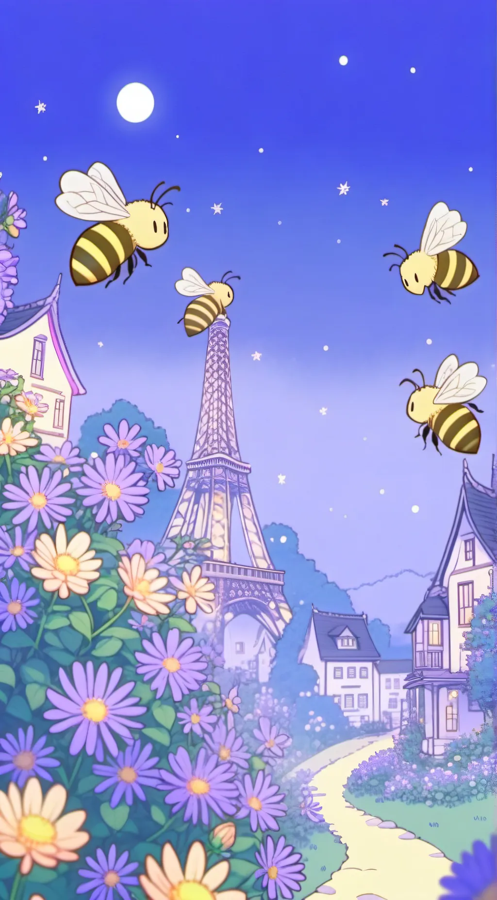 ai character: bee town background