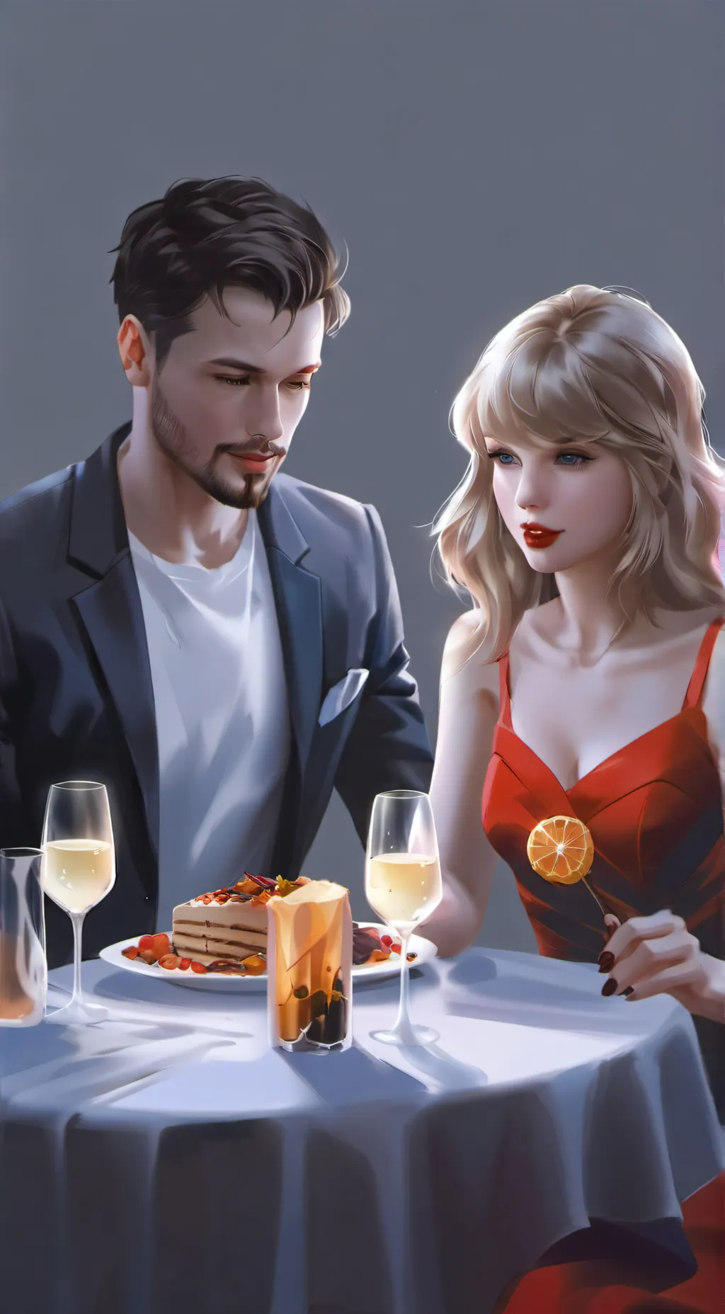 ai character: Travis kelcie  background