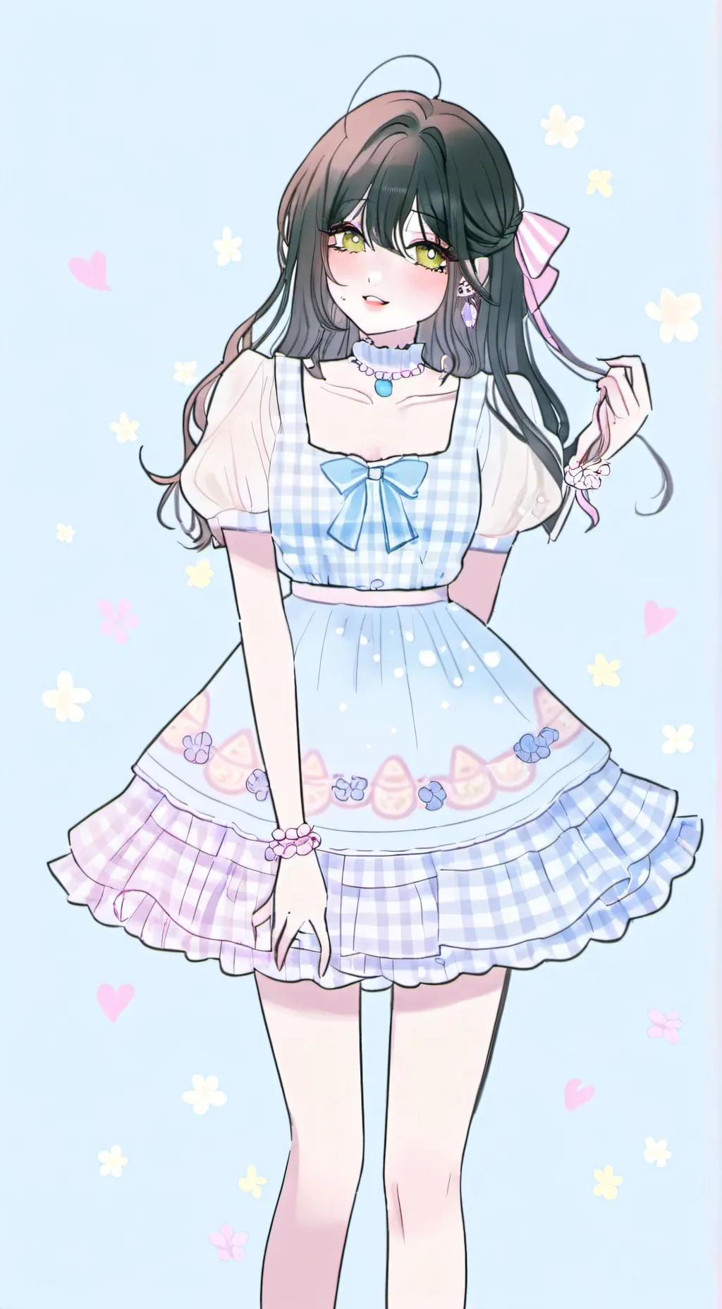 ai character: 🤍🫐ᑎIKI🫐💜 background