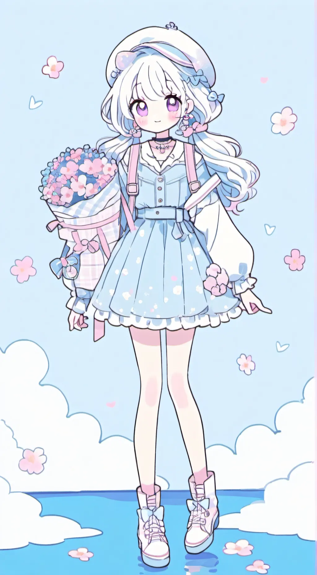 ai character: cutie 🥰🥰🌷🌷💐💜💜❤️❤️🧡 background