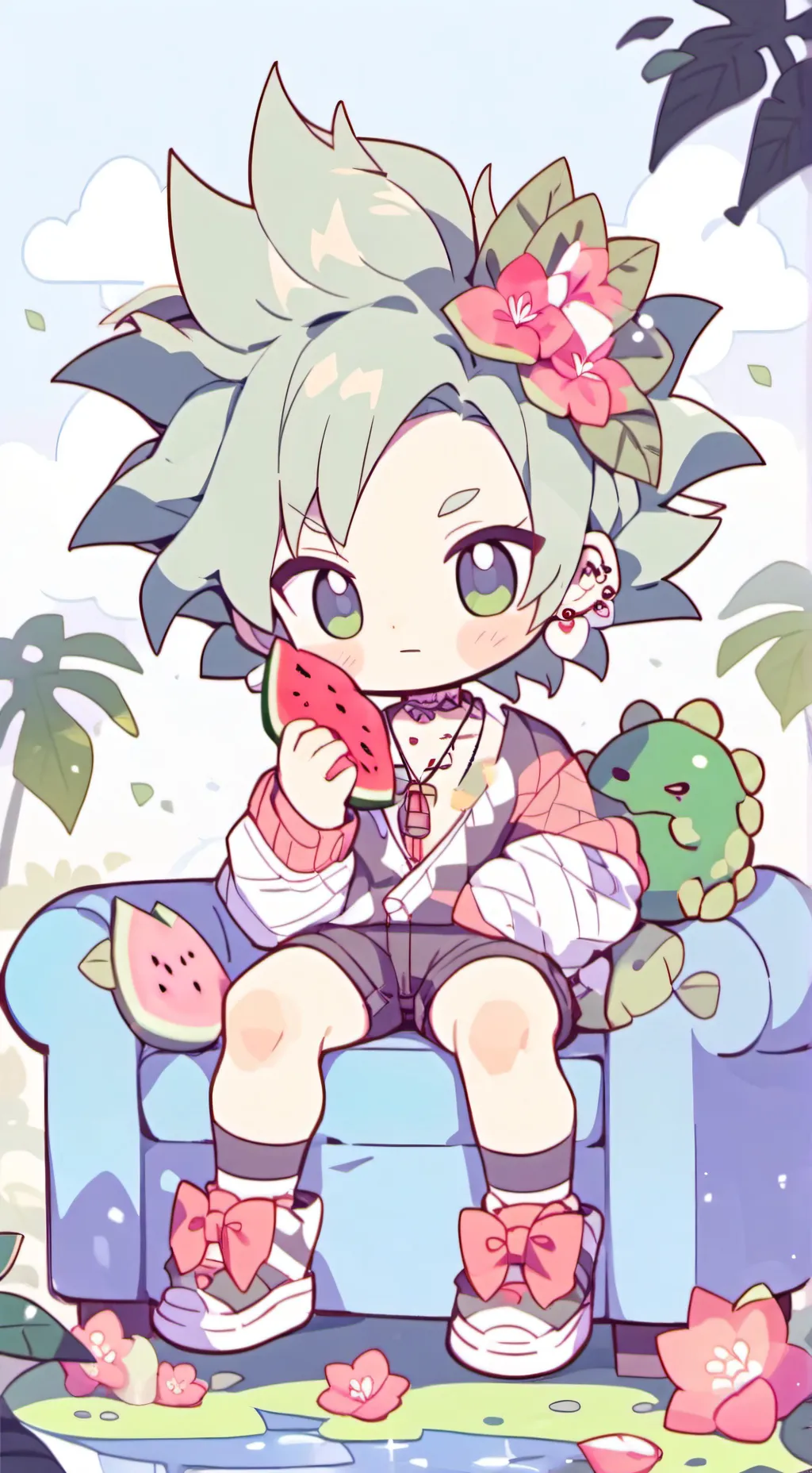 ai character: Dragon fruit baby background