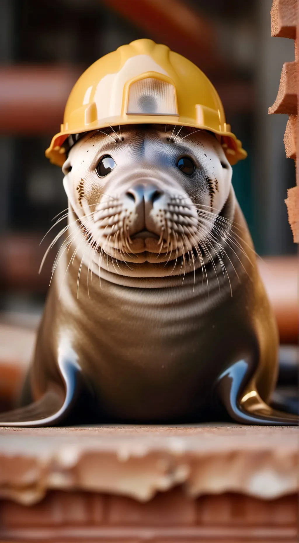 ai character: Construction Seal  background