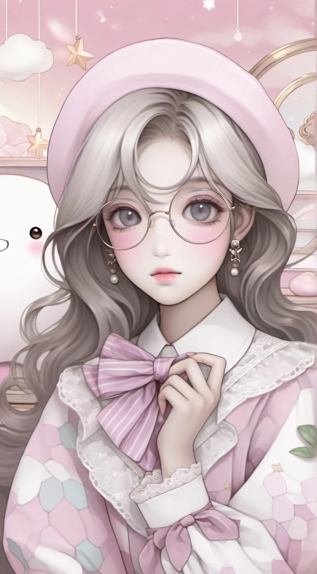 ai character: 🎀💗💅🌸 background