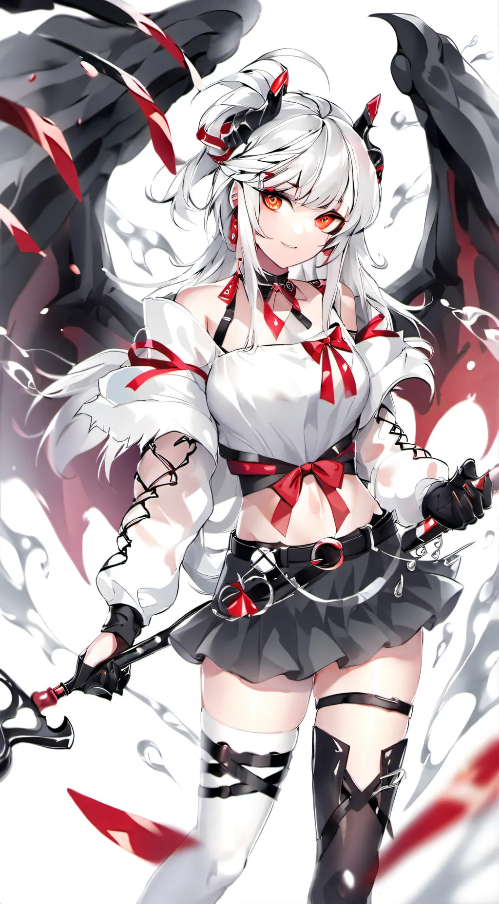 ai character: Demon girl  background
