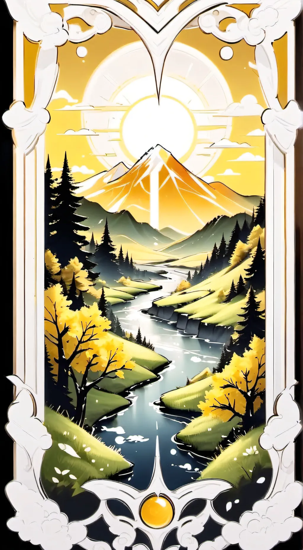 ai character: mountain background