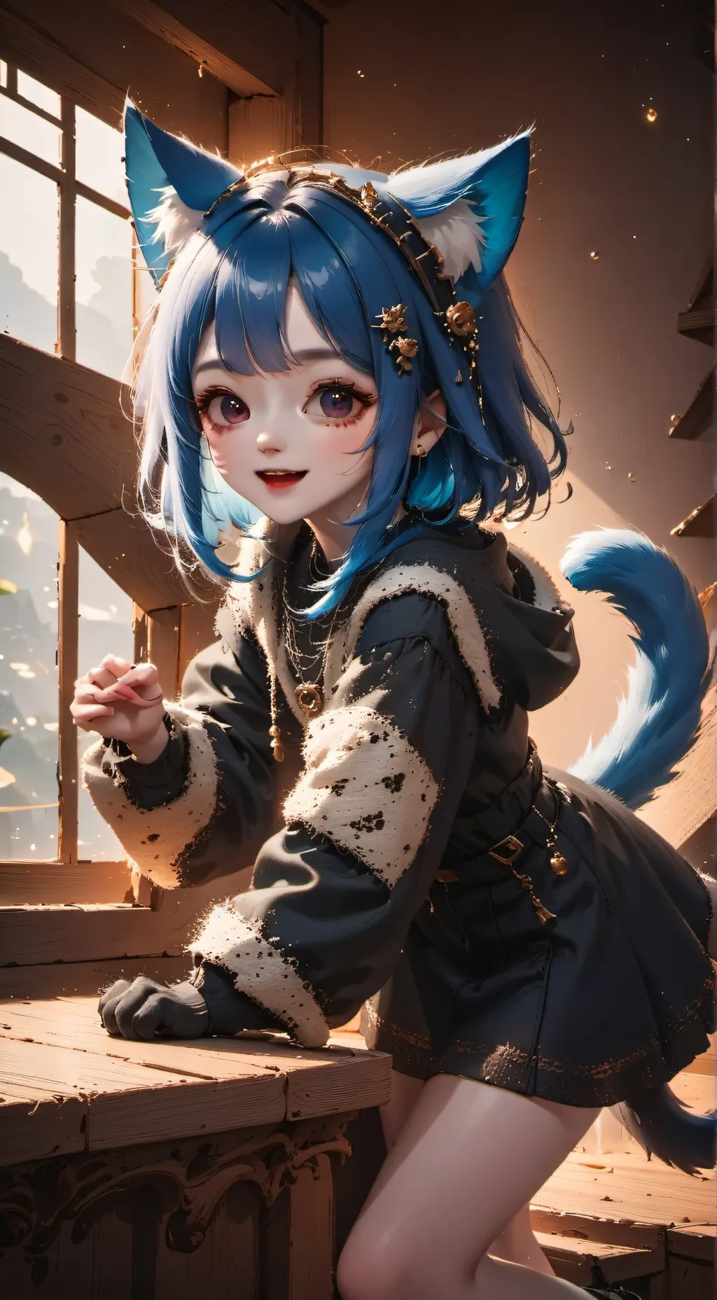 ai character: Blueberry Furry Spirit background