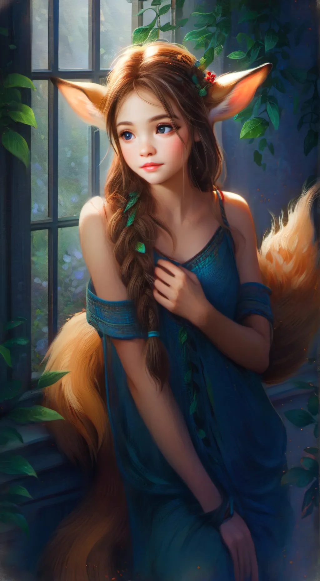 ai character: Dappled Fawn Furry Spirit background