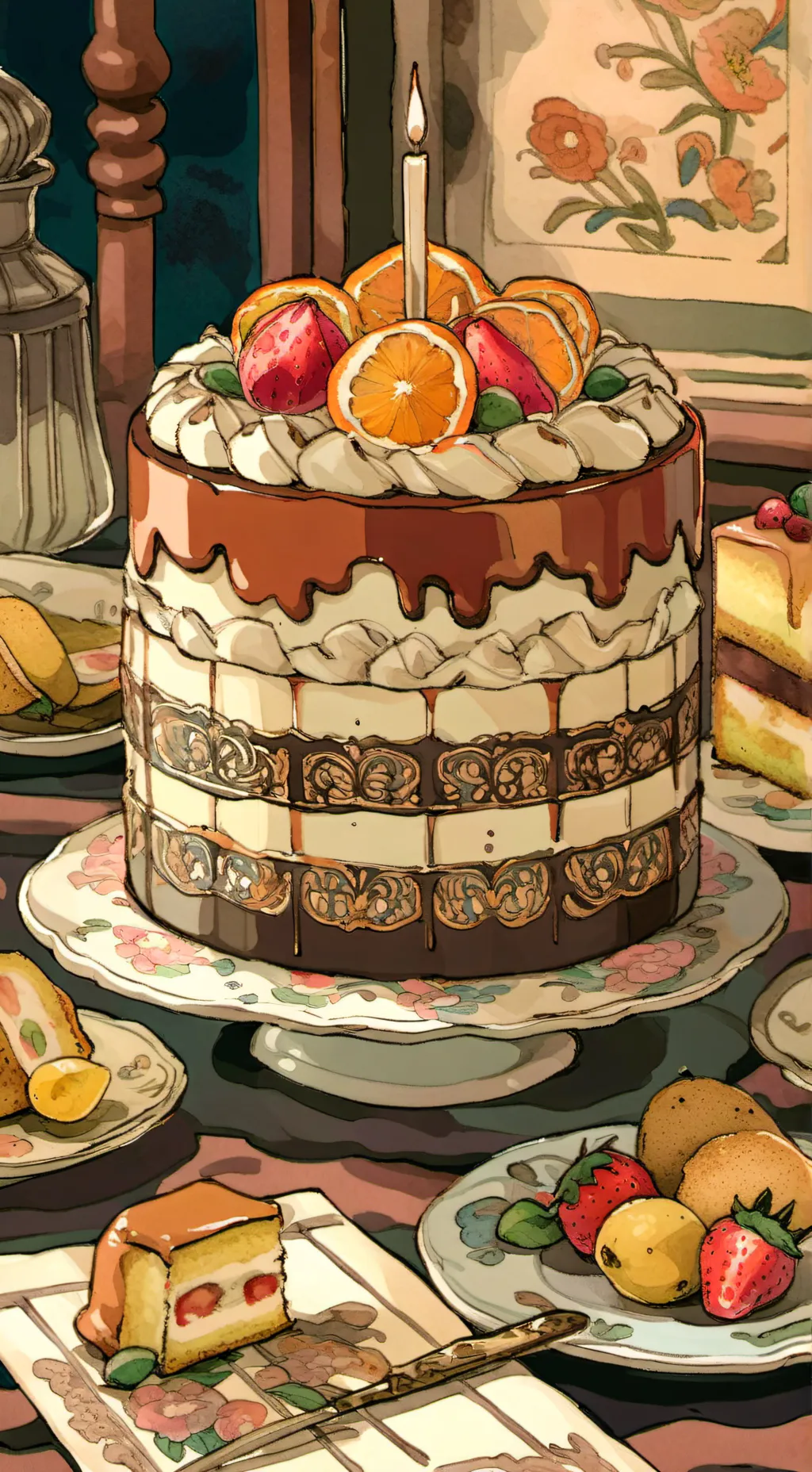 ai character: Fruitcake Family background