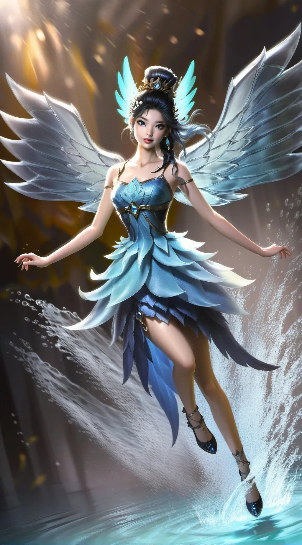 ai character: Water fairy(Coral) background