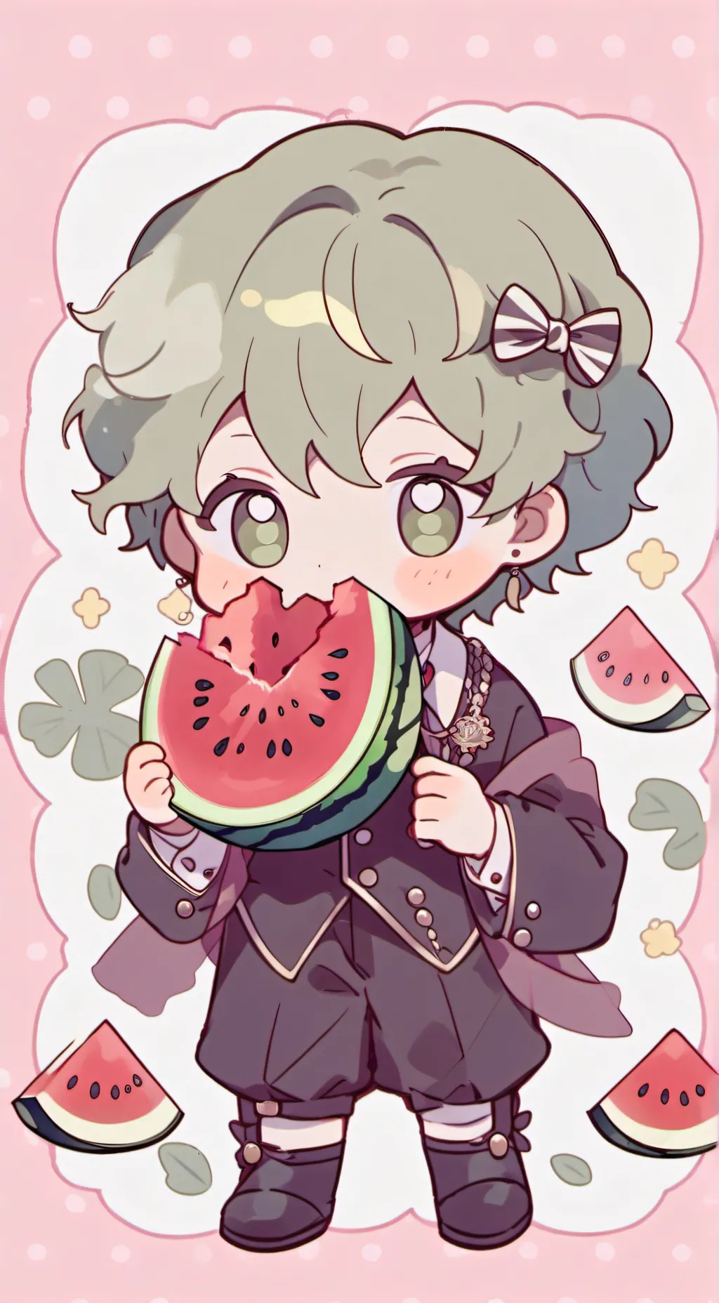 ai character: Watermelon baby background