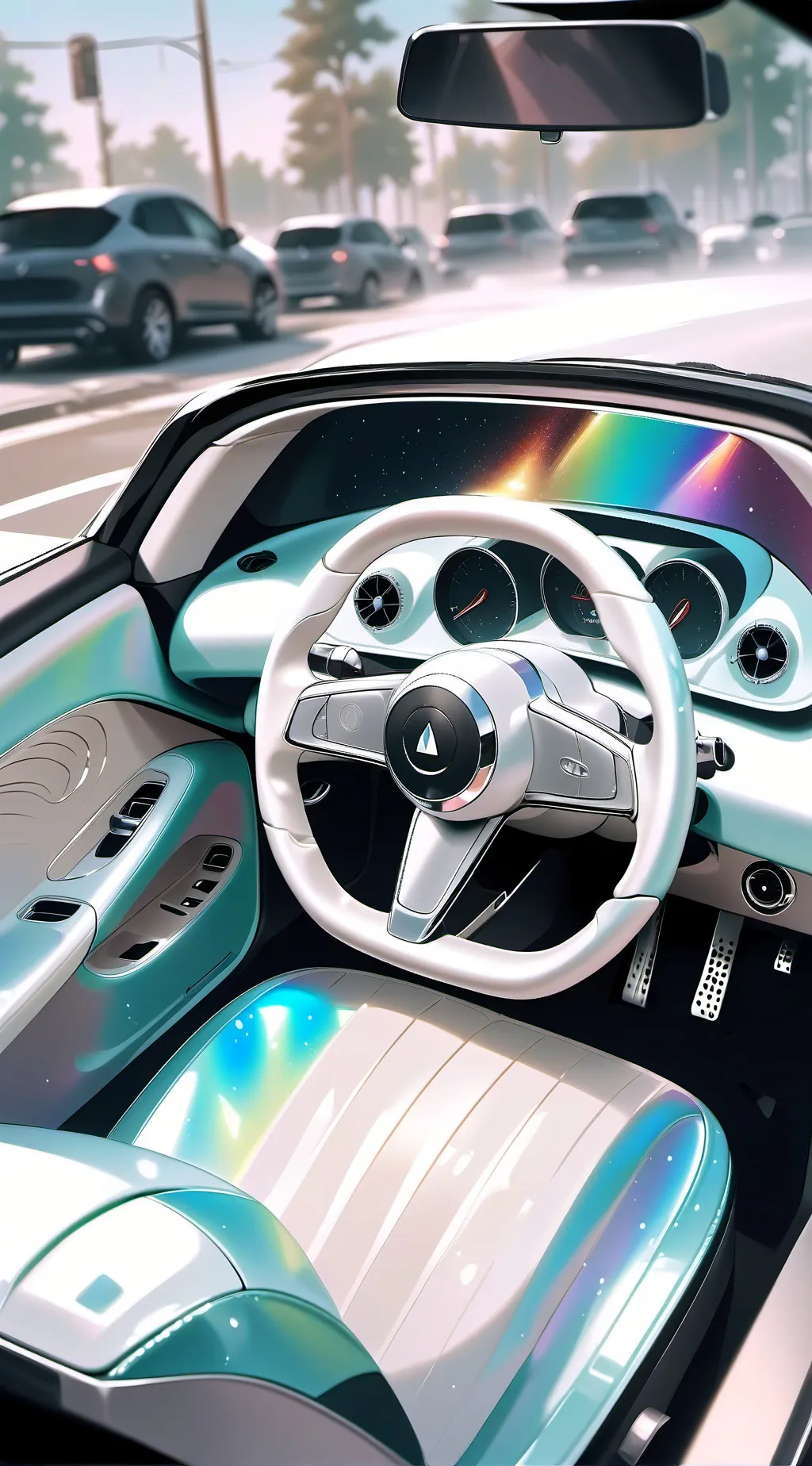 ai character: out of control car background