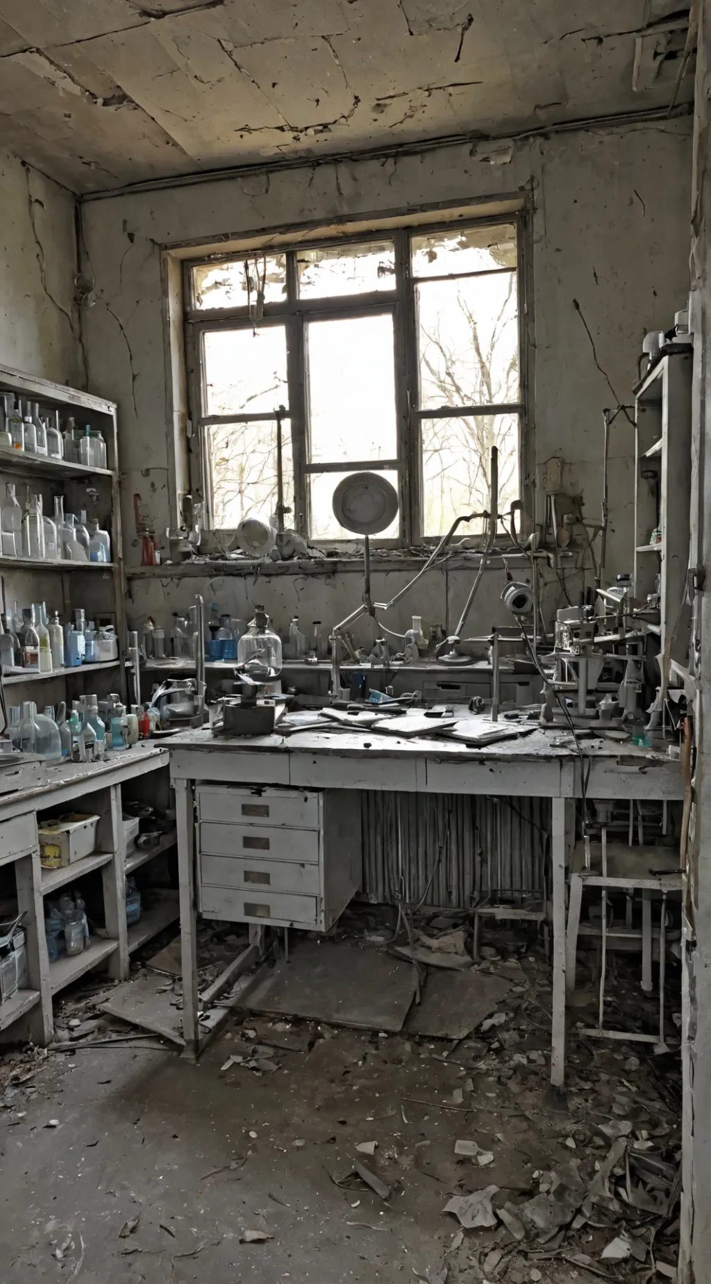 ai character: COD(abandoned lab* background