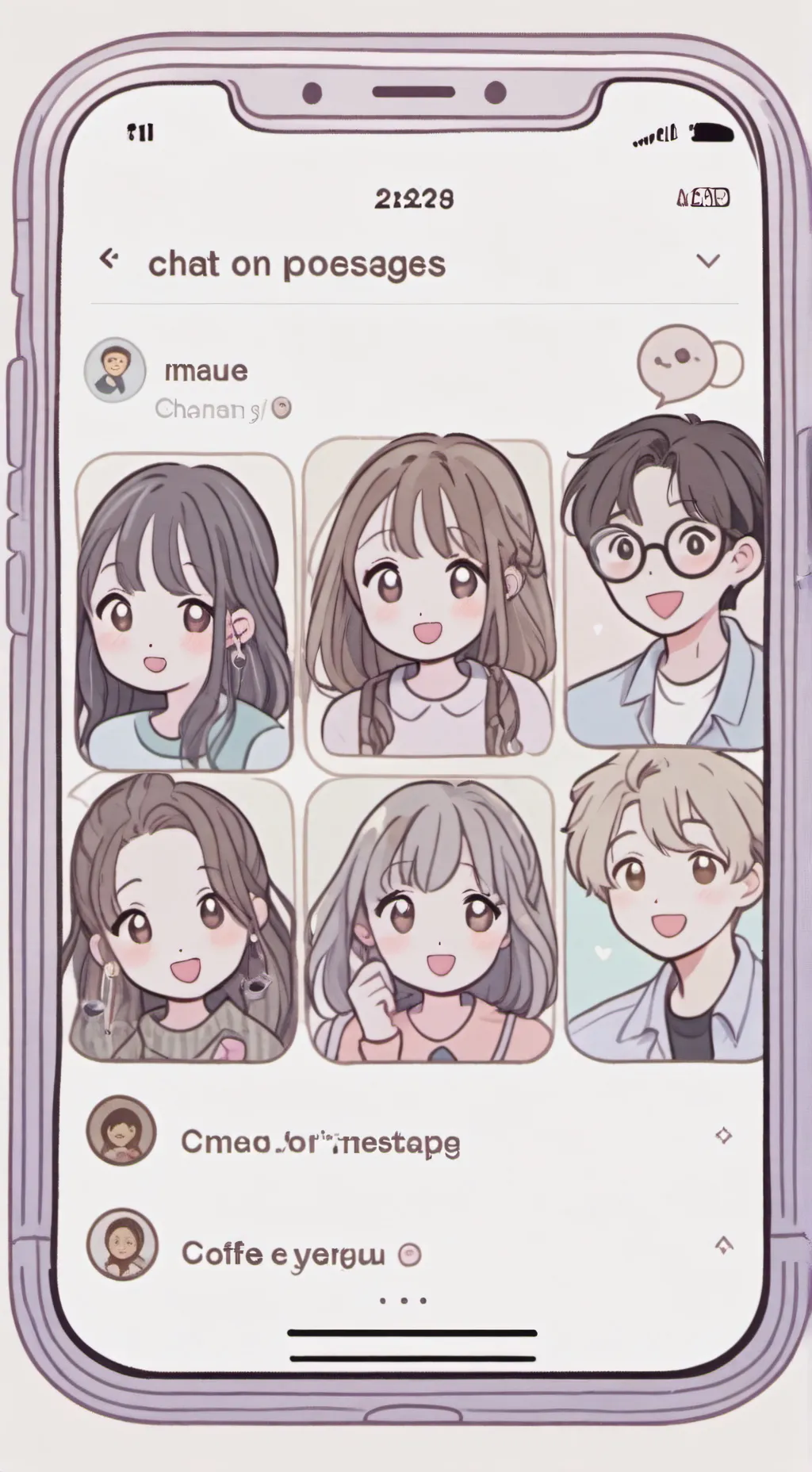 ai character: noisy group chat background