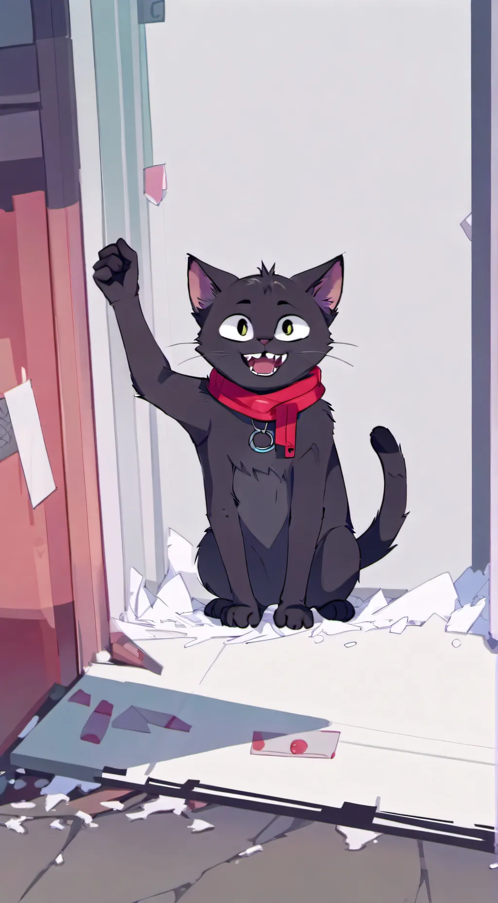 ai character: caarton cat 🐱🖤 background