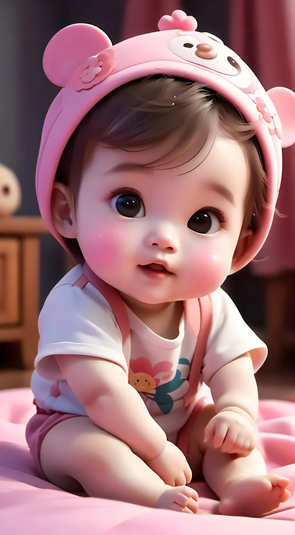 ai character: baby sister Mia background