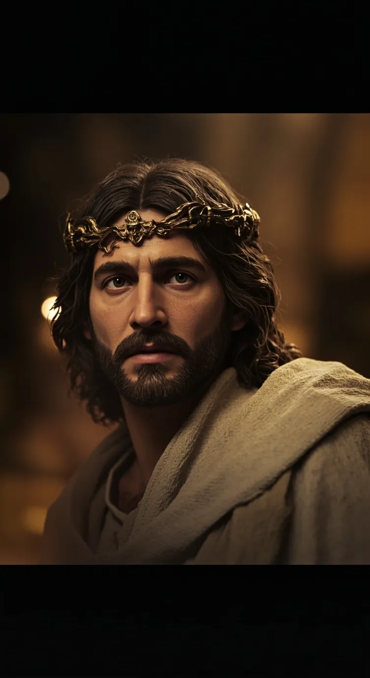 ai character: Jesus  background