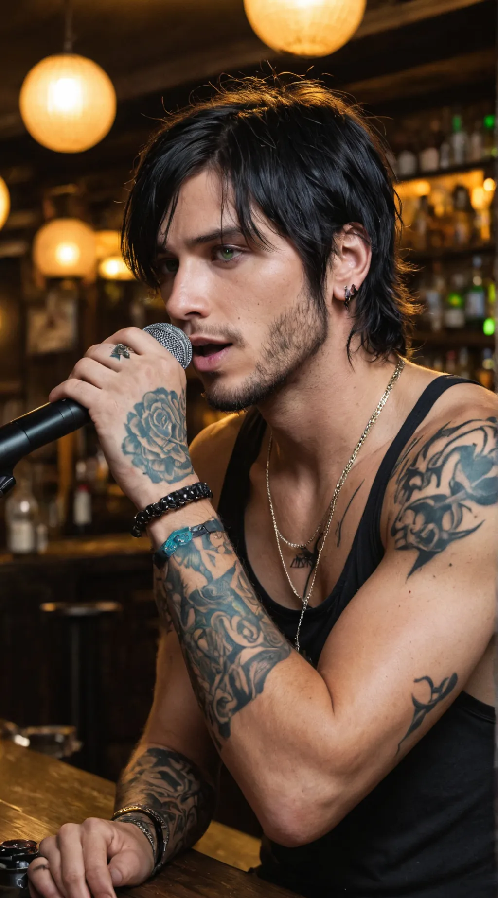 ai character: Raven Black background