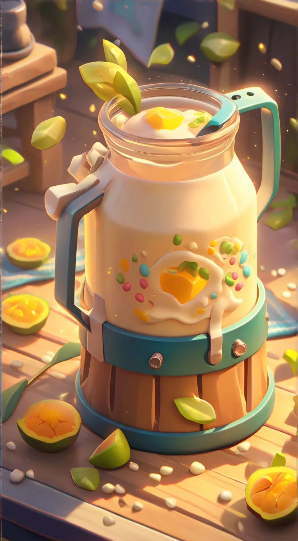 ai character: milk maker background