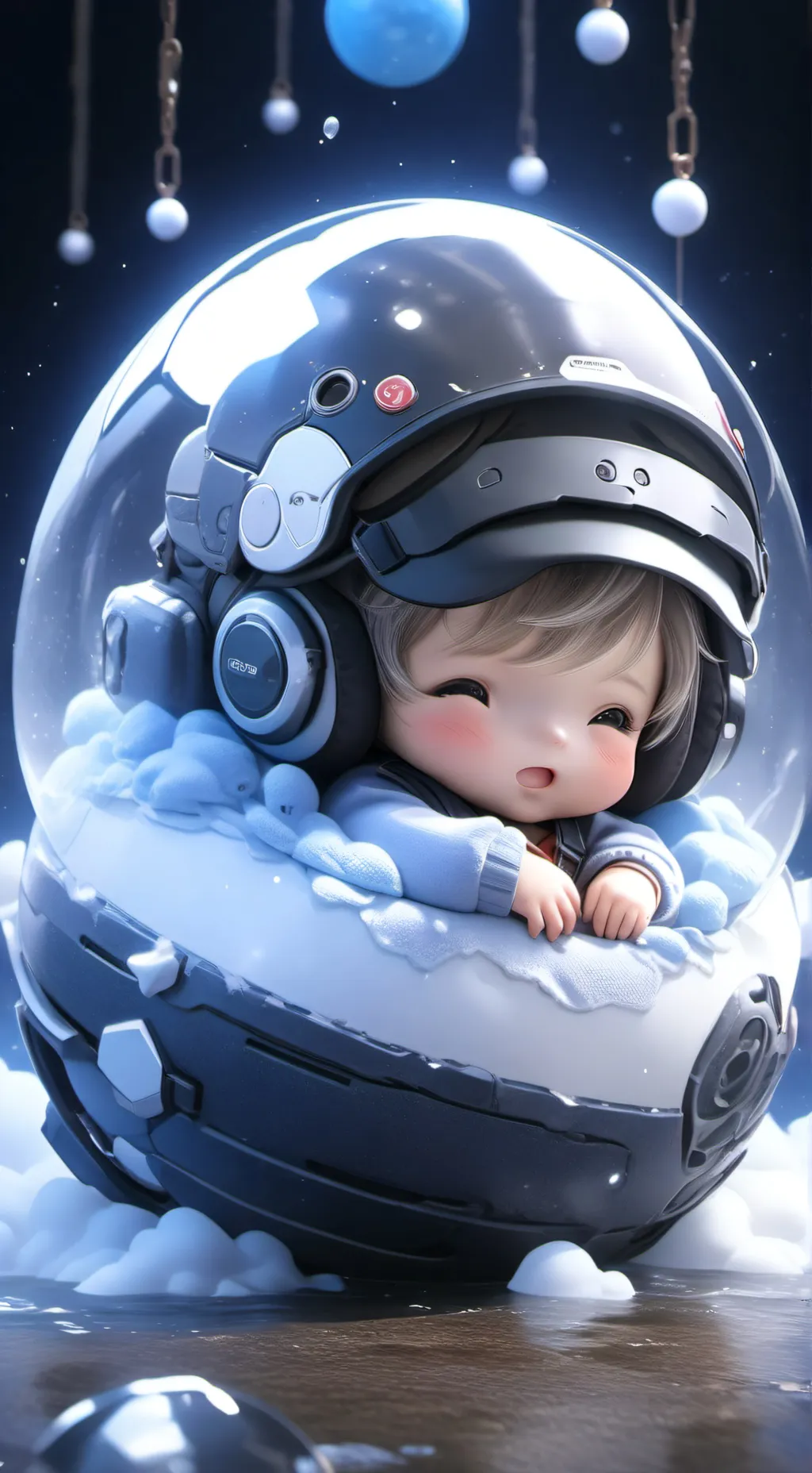 ai character: Countryballs baby background