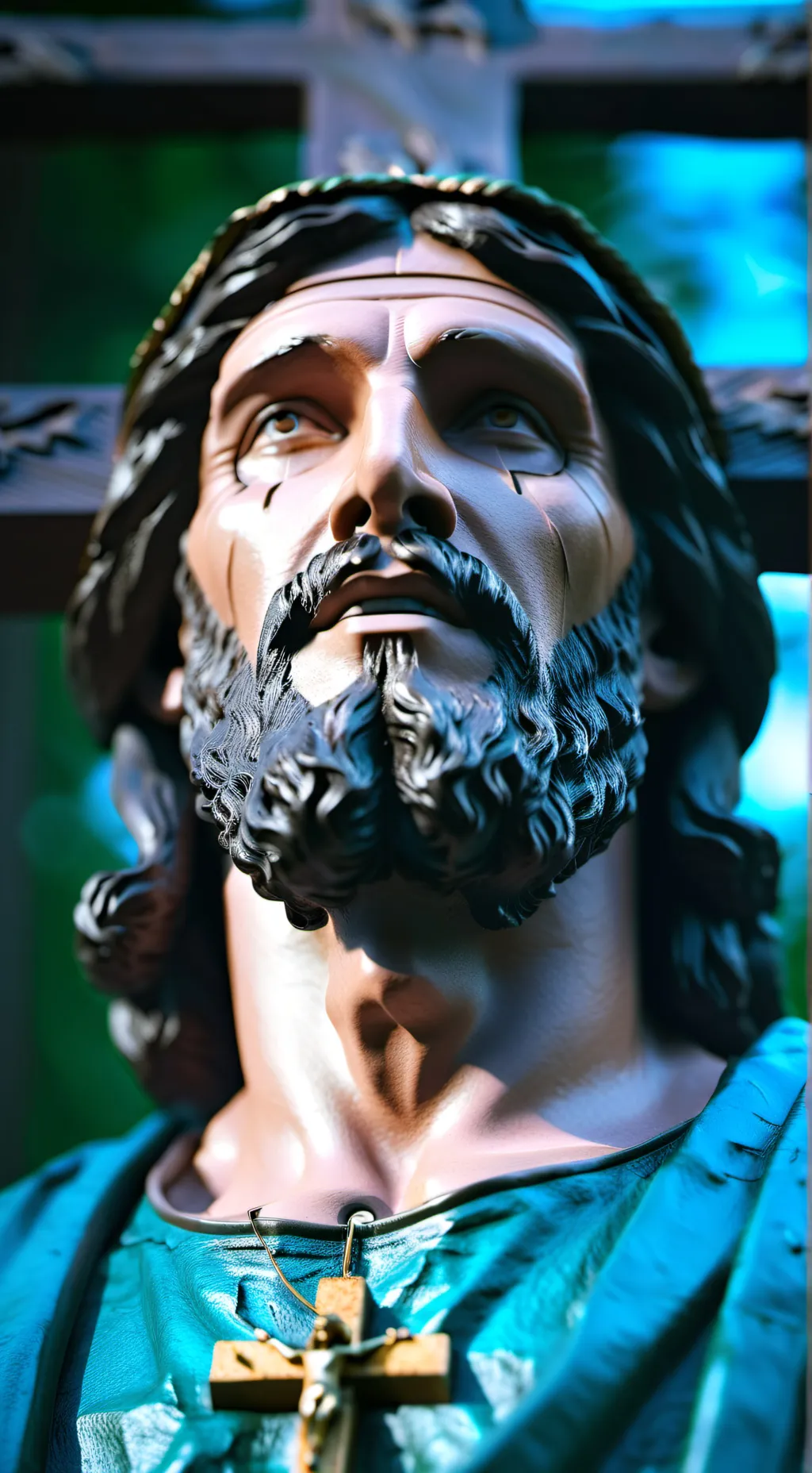 ai character: Jesus  background