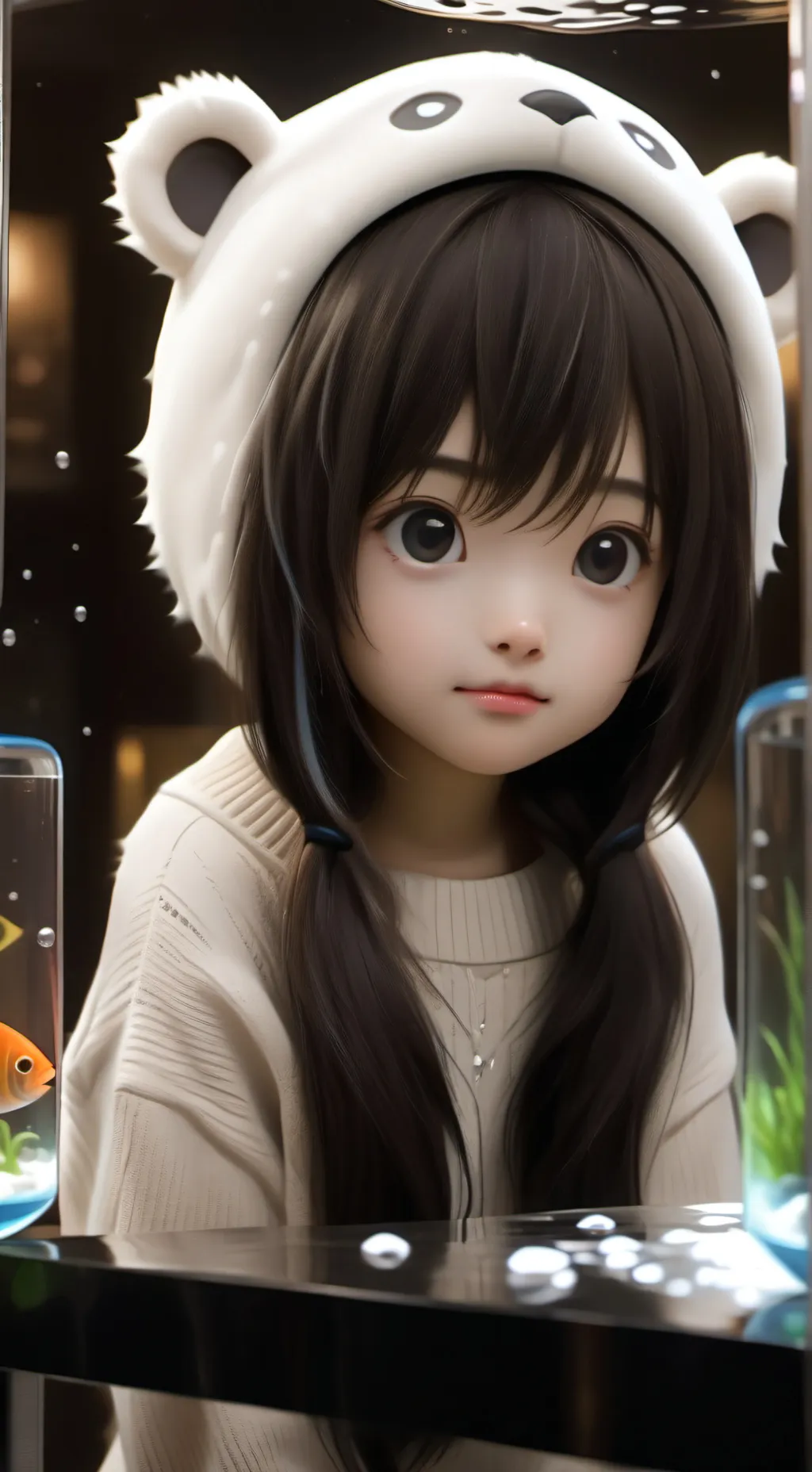 ai character: Aurora the Polar Bear Furry background