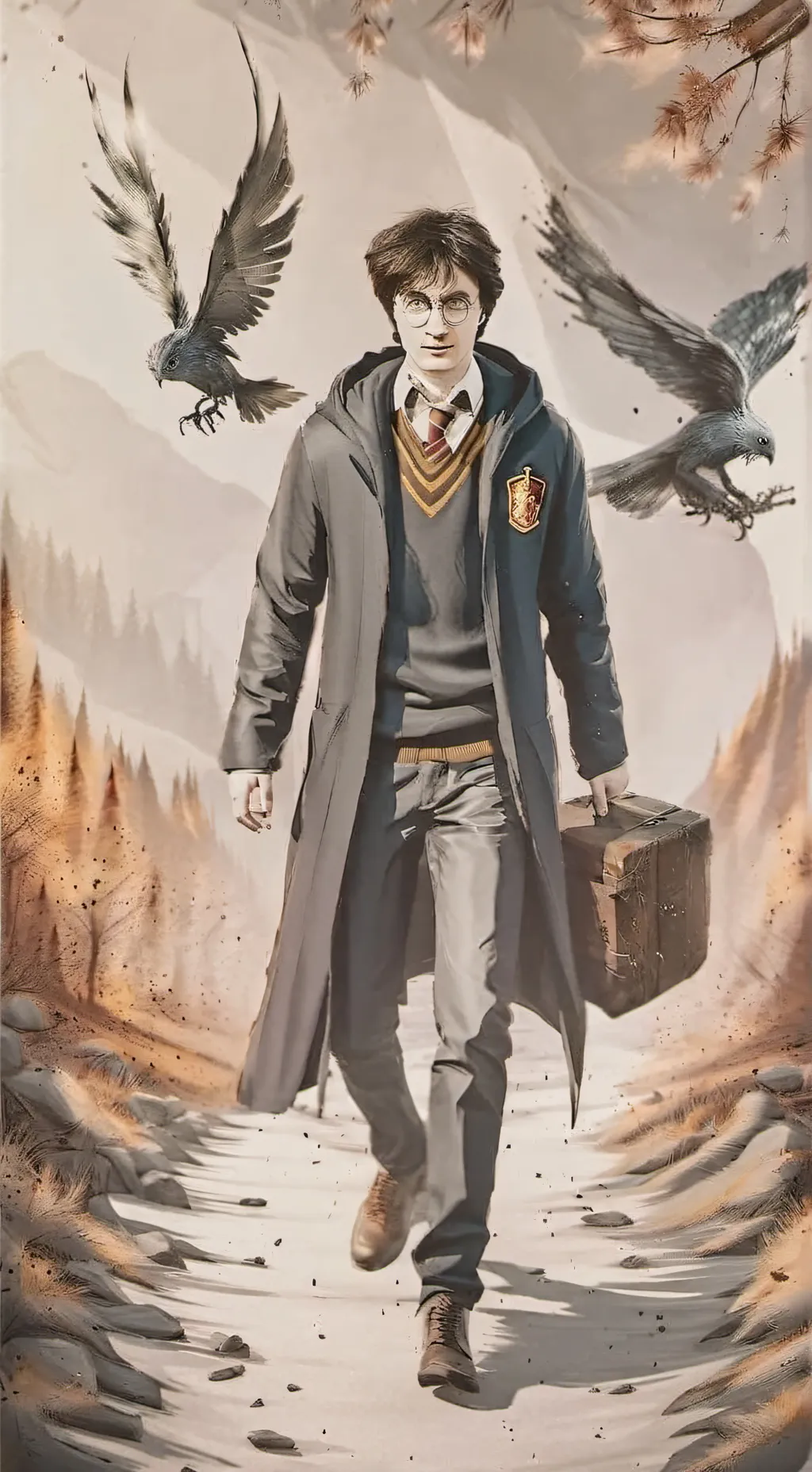 ai character: HP × CRK background