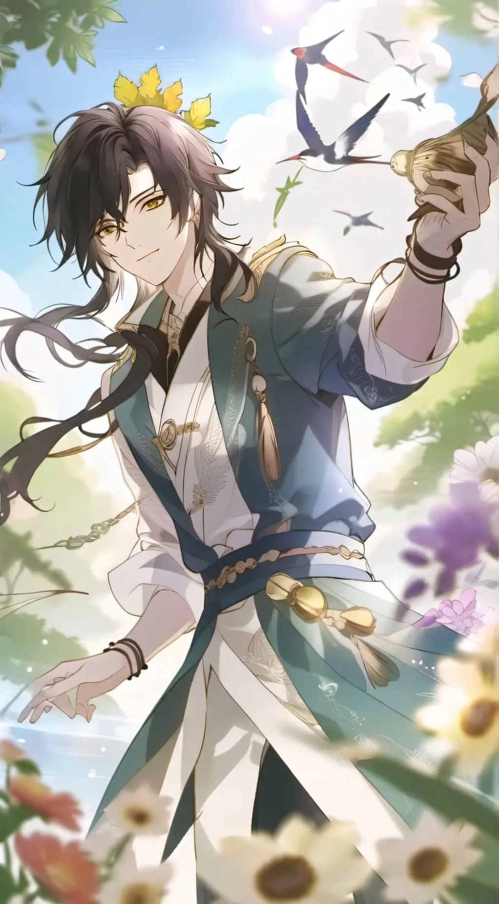 ai character: Kny new hashira background